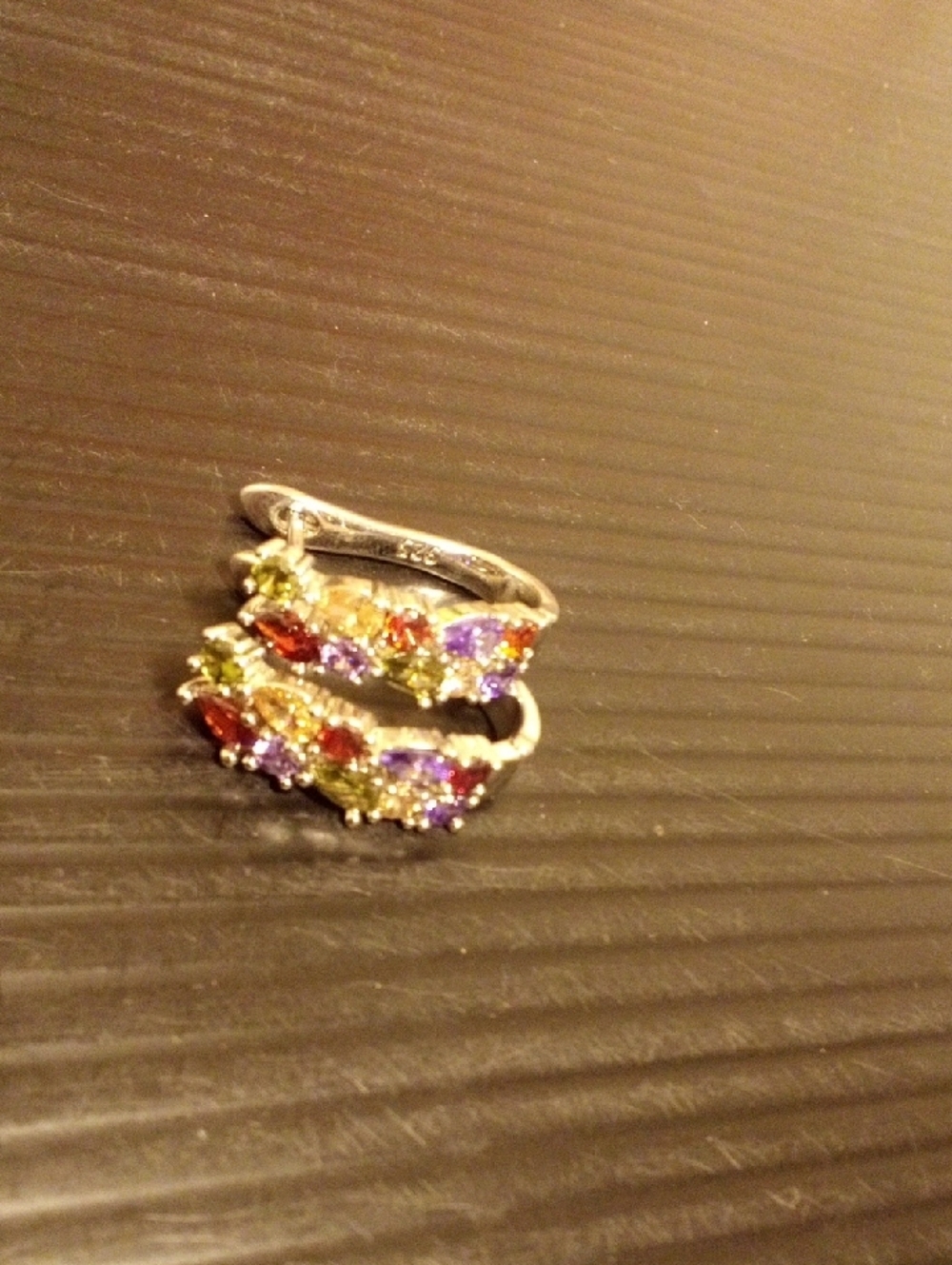 Multicolor Gemstone Sterling Silver Wrap Earrings